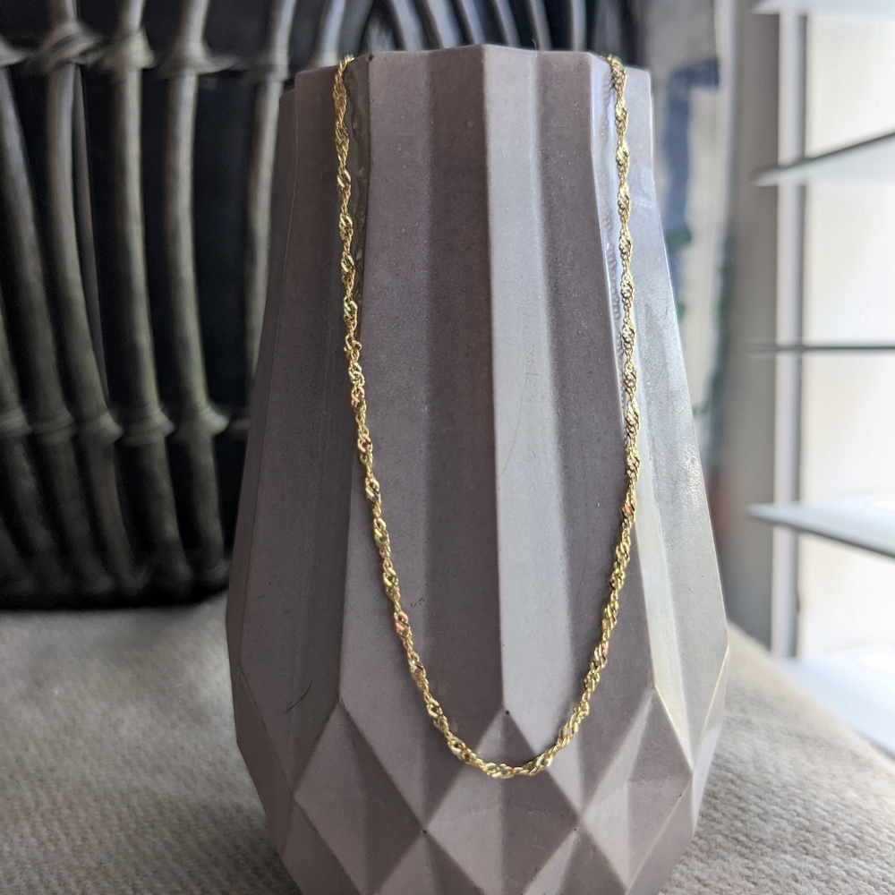 10K Solid Gold Singapore Chain Necklace "Weavers of Connection" necklace - Picture 3 of 17